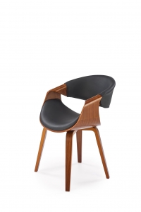 Krzesło drewniane K544 - ekoskóra czarna / orzech Krzesło drewniane K544 - ekoskóra czarna / orzech