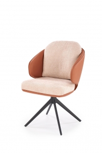 Krzesło tapicerowane K554 obracane - brązowy / beżowy Krzesło tapicerowane K554 obracane - brązowy / beżowy