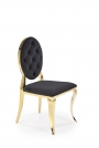 Krzesło tapicerowane K556 - welvet czarny Bluvel 19 / złote nogi Krzesło tapicerowane K556 - welvet czarny Bluvel 19 / złote nogi
