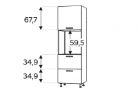 Słupek kuchenny Kammono F11 SDP60SS2/71 z szufladami do zabudowy piekarnika Słupek kuchenny Kammono F11 SDP60SS2/71 z szufladami do zabudowy piekarnika