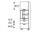 Słupek kuchenny Kammono F11 SDP60SS3/71 z szufladami do zabudowy piekarnika Słupek kuchenny Kammono F11 SDP60SS3/71 z szufladami do zabudowy piekarnika