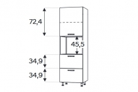 KAMMONO F11 SDPK60SS2 - słupek kuchenny z szufladami do zabudowy piekarnika kompaktowego Słupek kuchenny Kammono F11 SDPK60SS2 z szufladami do zabudowy piekarnika kompaktowego