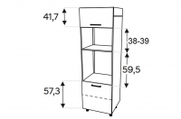 KAMMONO F11 SPM60/71 - słupek kuchenny do zabudowy piekarnika i mikrofalówki Słupek kuchenny Kammono F11 SPM60/71 do zabudowy piekarnika i mikrofalówki