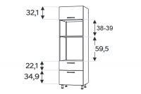 KAMMONO F11 SPM60SS2 - słupek kuchenny z szufladami do zabudowy piekarnika i mikrofalówki Słupek kuchenny Kammono F11 SPM60SS2 z szufladami do zabudowy piekarnika i mikrofalówki