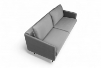 Kanapa z funkcją spania Taila - szary welur Velutto 15, czarne nogi kanapa do minimalistycznego wnętrza