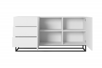 Komoda Asha 167 cm z szufladami i metalowymi nogami - biały mat Komoda Asha 167 cm z szufladami i metalowymi nogami - biały mat