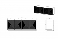 Komoda Asha 200 cm z ryflowanym frontem - biały mat Komoda Asha 200 cm z ryflowanym frontem - biały mat