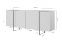 Komoda Verica 200 cm na metalowych nogach - czarne nóżki / czarne nóżki Komoda Verica 200 cm na metalowych nogach - czarne nóżki / czarne nóżki