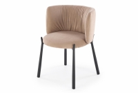 Krzesło tapicerowane K531 - beżowy welwet Mavel 28 / czarne nogi Krzesło tapicerowane K531 - beżowy welwet Mavel 28 / czarne nogi