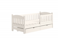 Łóżko dziecięce drewniane Alvins z szufladami - 80x180 / biały Łóżko dziecięce drewniane Alvins z szufladami -  80x180 / biały