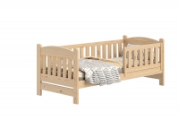 Łóżko dziecięce drewniane Alvins z szufladami - 70x140 / sosna  Łóżko dziecięce drewniane Alvins z szufladami - 70x140 / sosna 