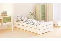 Łóżko dziecięce parterowe Sandio z szufladami - 70x140 / biały Łóżko dziecięce parterowe Sandio z szufladami - 70x140 / biały