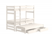 Łóżko dziecięce piętrowe wysuwane Alis - 80x160 / biały Łóżko dziecięce piętrowe wysuwane Alis - 80x160 / biały