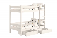 Łóżko dziecięce piętrowe z szufladami Fabrio - 70x140 / biały Łóżko dziecięce piętrowe z szufladami Fabrio - 70x140 / biały