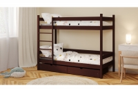 Łóżko dziecięce piętrowe z szufladami Fabrio - 80x180 / brązowy Łóżko dziecięce piętrowe z szufladami Fabrio - 80x180 / brązowy