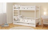 Łóżko dziecięce piętrowe z szufladami Fabrio - 80x190 / biały Łóżko dziecięce piętrowe z szufladami Fabrio - 80x190 / biały