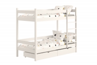 Łóżko dziecięce piętrowe z szufladami Fabrio - 90x180 / biały Łóżko dziecięce piętrowe z szufladami Fabrio - 90x180 / biały
