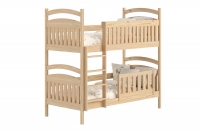 Łóżko piętrowe drewniane Amely z szufladami - 90x180 / sosna  Łóżko piętrowe drewniane Amely z szufladami - 90x180 / sosna 