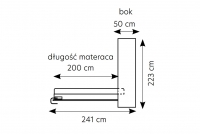 Półkotapczan pionowy Genius 120x200 z biurkiem - biały mat Półkotapczan pionowy Genius 120x200 z biurkiem - biały mat