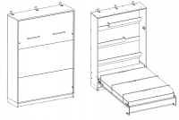 Półkotapczan pionowy Genius 120x200 z biurkiem - congo / kaszmir Półkotapczan pionowy Genius 120x200 z biurkiem - congo / kaszmir