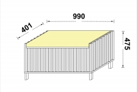 Pufa do przedpokoju Tonis z lamelami 99 cm - czarny mat Pufa do przedpokoju Tonis z lamelami 99 cm - czarny mat