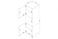 Słupek kuchenny Gianna D60 PK/2133 do zabudowy piekarnika - biały mat / dąb artisan Słupek kuchenny Gianna D60 PK/2133 do zabudowy piekarnika - biały mat / dąb artisan