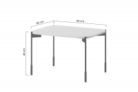 Stolik kawowy prostokątny Sonatia na metalowych nogach 60 cm - oliwka Stolik kawowy prostokątny Sonatia na metalowych nogach 60 cm - oliwka