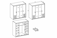 Szafa Lena 4D6S z szufladami i lustrem 176 cm - biały Szafa Lena 4D6S z szufladami i lustrem 176 cm - biały