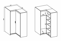 Szafa narożna Lena 2D - 98 cm - biały Szafa narożna Lena 2D - 98 cm - biały