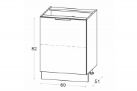 Szafka kuchenna dolna Ilandia D60.1 jednodrzwiowa - biały mat Szafka kuchenna dolna Ilandia D60.1 jednodrzwiowa - biały mat