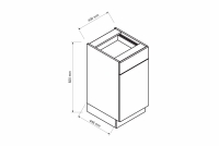 Szafka kuchenna jednodrzwiowa z szufladą Anika D40 S1 - dąb artisan / grafit Szafka kuchenna jednodrzwiowa z szufladą Anika D40 S1 - dąb artisan / grafit