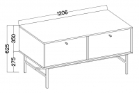 Szafka RTV Lotina III 2K - 120 cm - eukaliptus / czarne nogi Szafka RTV Lotina III 2K - 120 cm - eukaliptus / czarne nogi