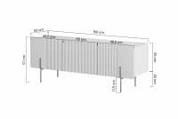 Szafka RTV Malmi 150 cm - kaszmir / crema bianca / czarne nóżki Szafka RTV Malmi 150 cm - kaszmir / crema bianca / czarne nóżki