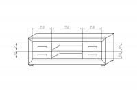 Szafka RTV Santori z szufladami 140 cm Szafka RTV Santori z szufladami 140 cm