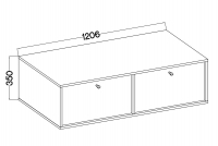 Szafka RTV wisząca Lotina IV 2K - 120 cm - eukaliptus Szafka RTV wisząca Lotina IV 2K - 120 cm - eukaliptus