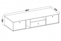 Szafka RTV wisząca Lotina IV 2K1S z szufladą 180 cm - eukaliptus Szafka RTV wisząca Lotina IV 2K1S z szufladą 180 cm - eukaliptus