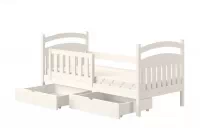 Łóżko dziecięce drewniane Amely - biały, 70x140 łóżko dziecięce