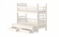 Łóżko piętrowe Amely Maxi prawostronne - biały, 80x200/140x200 białe łóżko piętrowe  