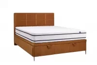 Łóżko kontynentalne z pojemnikiem Menir - 180x200, nogi czarne tapicerowane łóżko sypialniane  
