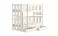 Łóżko dziecięce piętrowe Swen - biały, 90x200 Łóżko piętrowe Swen - kolor Biały 