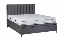 Łóżko kontynentalne z pojemnikiem Misel - 180x200, nogi czarne szare łóżko sypialniane  