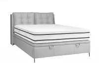 Łóżko kontynentalne z pojemnikiem Branti - 160x200, nogi czarne jasne łóżko sypialniane 