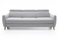 Sofa wypoczynkowa Hugo z funkcją spania - szara welur monolith 84 / nogi czarne Sofa wypoczynkowa z funkcją spania Hugo 3F - tkanina napoli KR10765