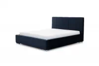 Tapicerowane łóżko sypialniane Adalio - granatowy welur hydrofobowy Salvador 5 Agmamito, 160x200 - Końcówka Serii łóżko Adalio