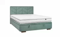 Łóżko kontynentalne z pojemnikiem Lindi - 140x200, nogi wenge łóżko sypialniane, tapicerowane Lindi 