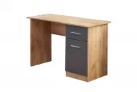 Nowoczesne biurko Elmo z szufladą 120 cm - dąb wotan / antracyt biurko do pokoju młodzieżowego