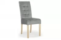 Krzesło tapicerowane Castello 4 z drewnianymi nogami - szary Salvador 17 / nogi buk szare krzesła do jadalni