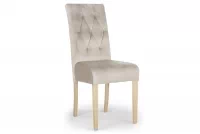Krzesło tapicerowane Castello 5 z drewnianymi nogami - beż Salvador 02 / nogi buk beżowe krzesło na bukowych nogach