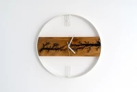 Drewniany zegar ścienny KAYU 08 Olcha w stylu Loft - Biały - 45 cm Drewniany zegar ścienny KAYU 08 Olcha w stylu Loft - Biały - 45 cm
