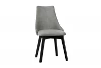 Krzesło tapicerowane na drewnianych nogach Empoli - szary / Loft 19 / czarne nogi szare krzesło na czarnych nogach
